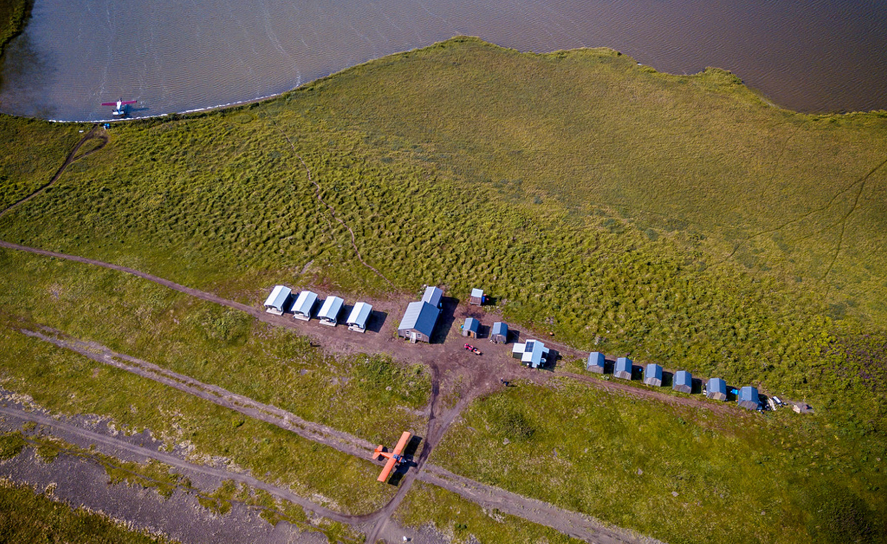 Aerial View Lava Creek Lodge Alaska